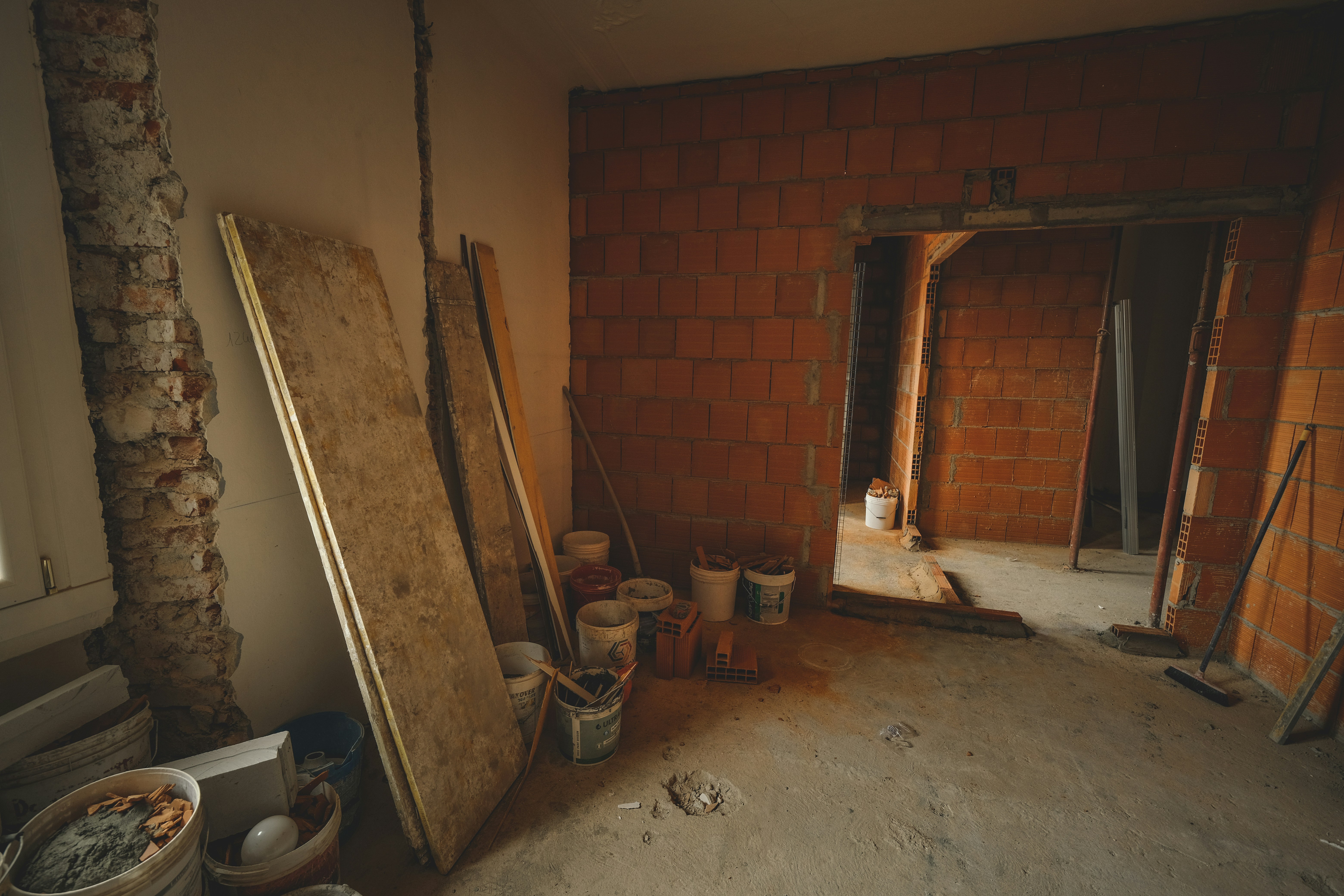 Plumber working on a bathroom installation